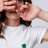 Monstera | Besticktes Bio Baumwoll Cropped T-Shirt