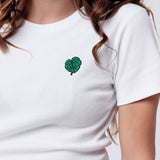 Monstera | Besticktes Bio Baumwoll Cropped T-Shirt