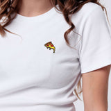 Pizza | Besticktes Bio Baumwoll Cropped T-Shirt