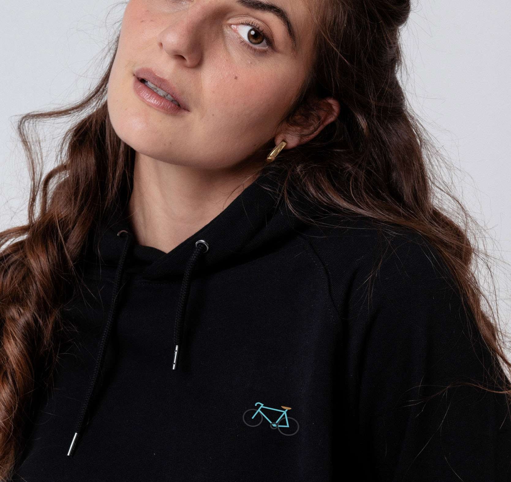 Rennrad | Bestickter Bio Baumwoll Unisex Hoodie