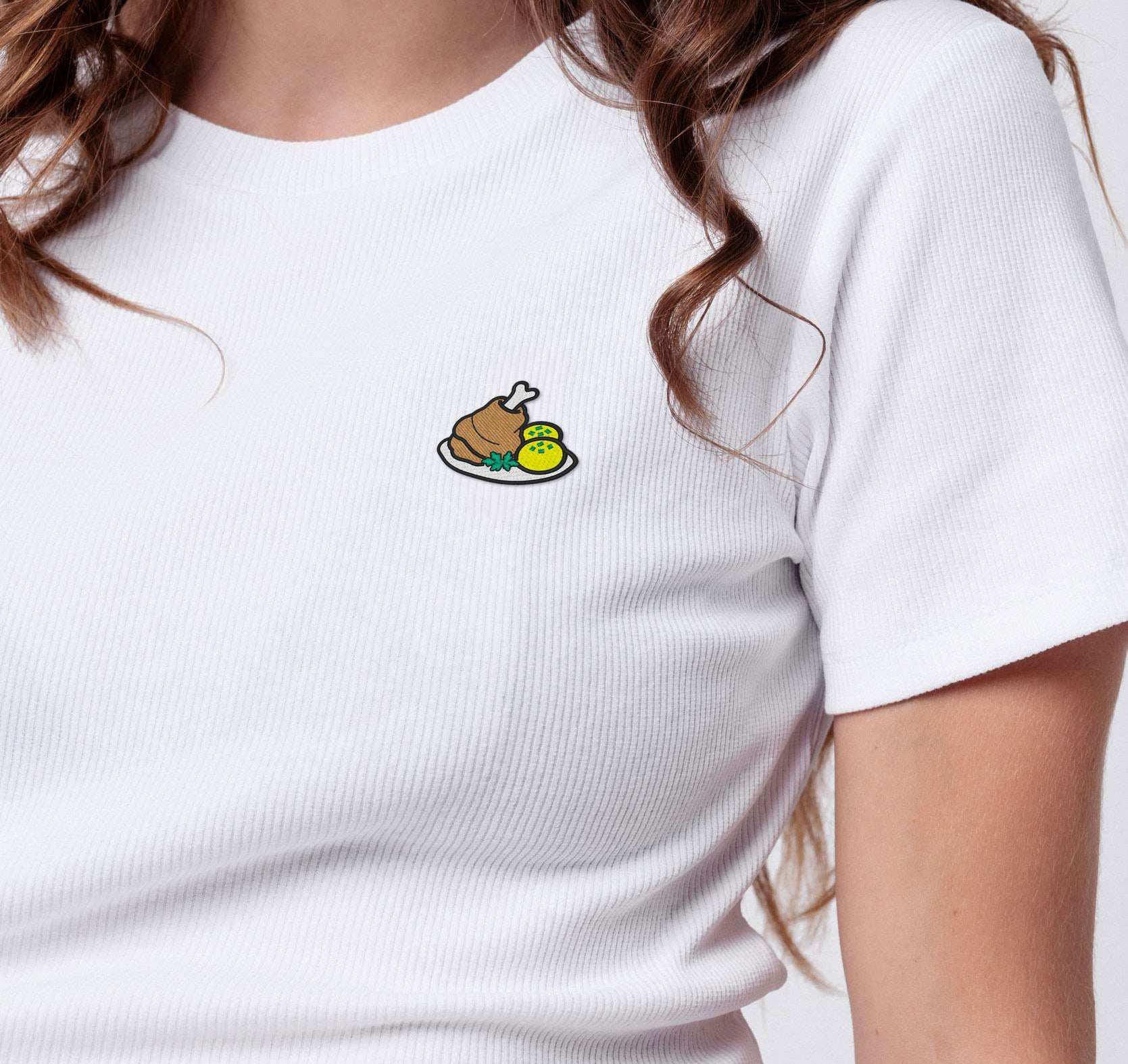 Schweinshaxn | Besticktes Bio Baumwoll Cropped T-Shirt
