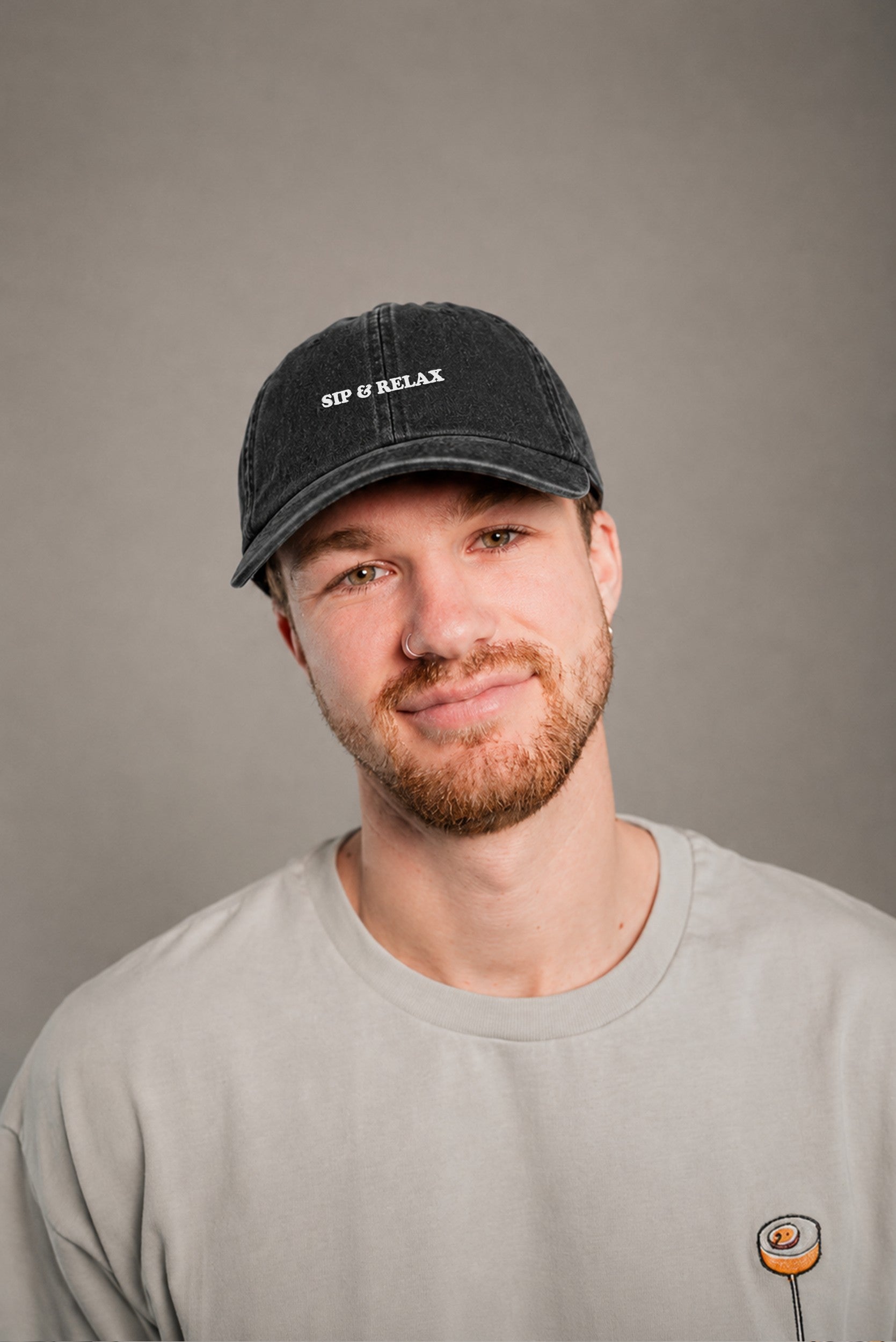 Sip And Relax Vintage Black Vintage Cap