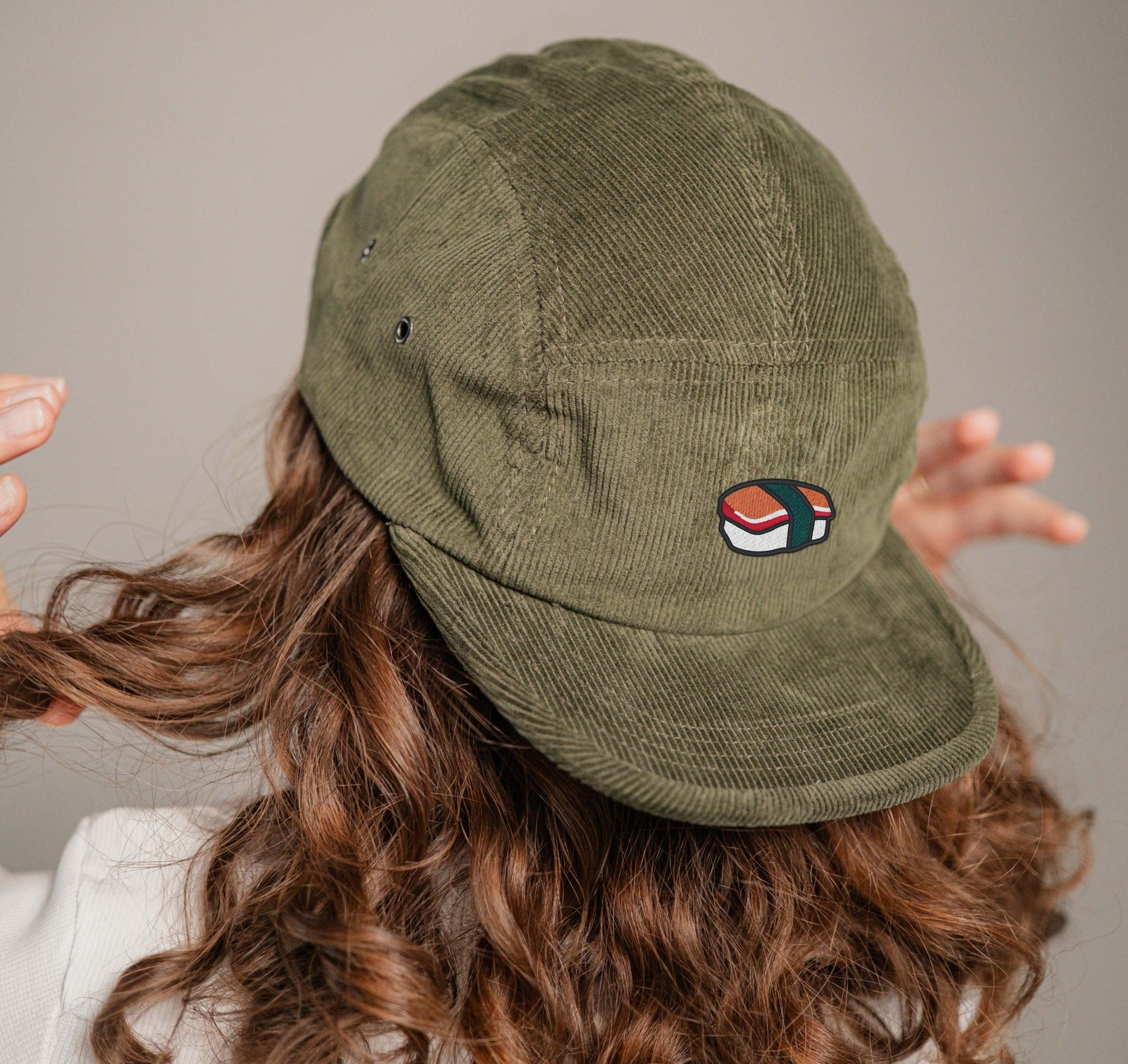 Sushi Nigiri Camper-Cap dunkelgrun Cord Camper Cap