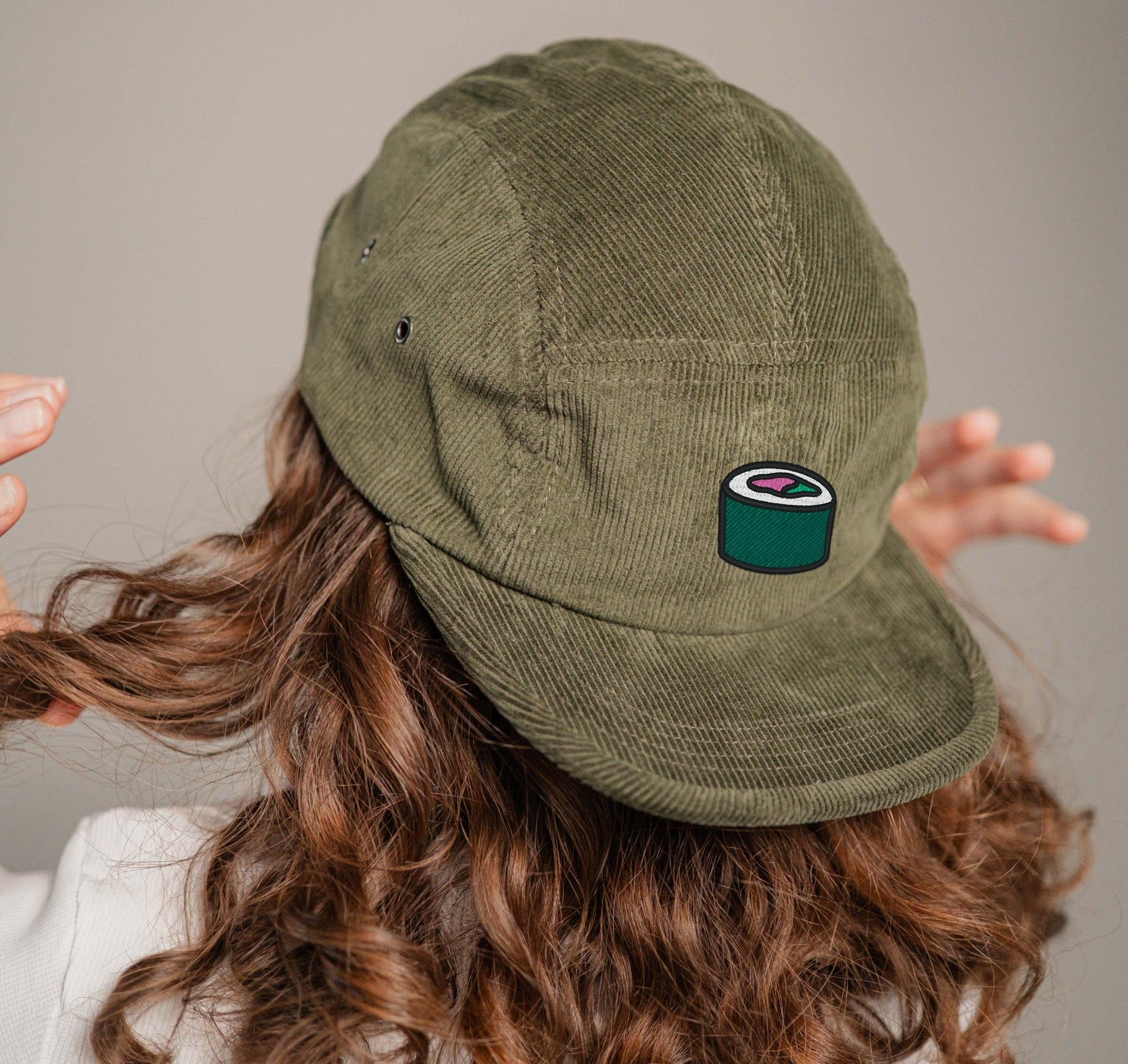 Sushi Camper-Cap dunkelgrun Cord Camper Cap