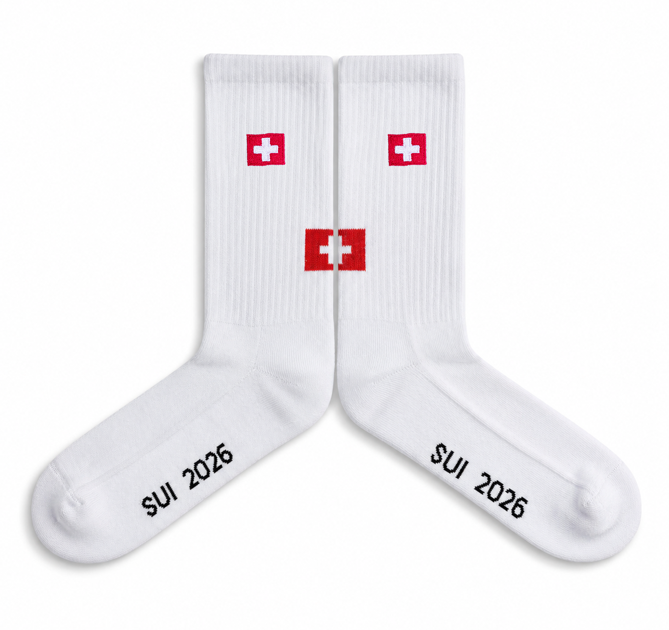 Schweiz | Minimal Flag – Bio-Baumwoll Fan Socken