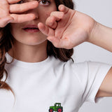 Traktor | Besticktes Bio Baumwoll Cropped T-Shirt