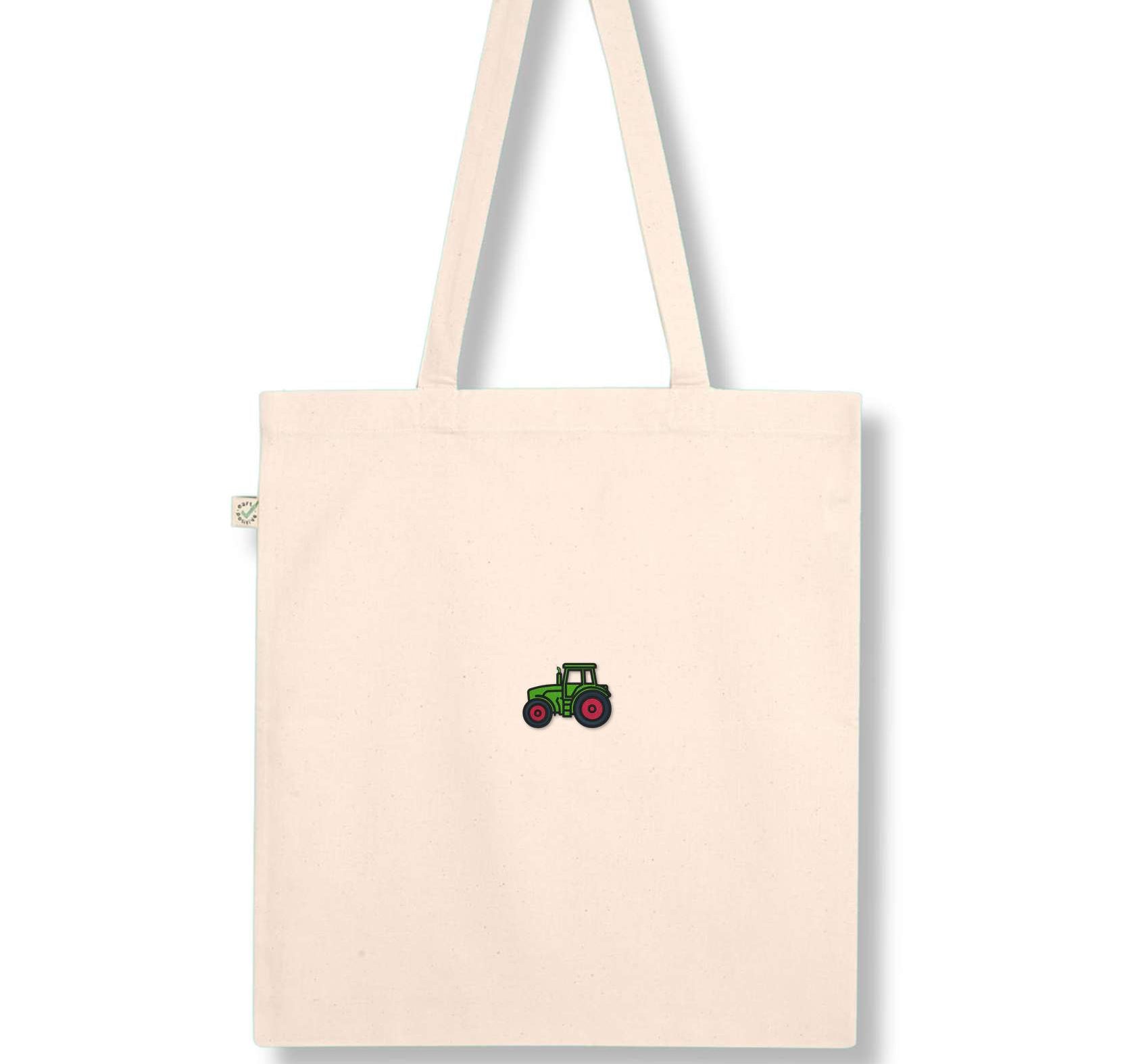 Traktor | Bestickte Bio Baumwoll Tasche