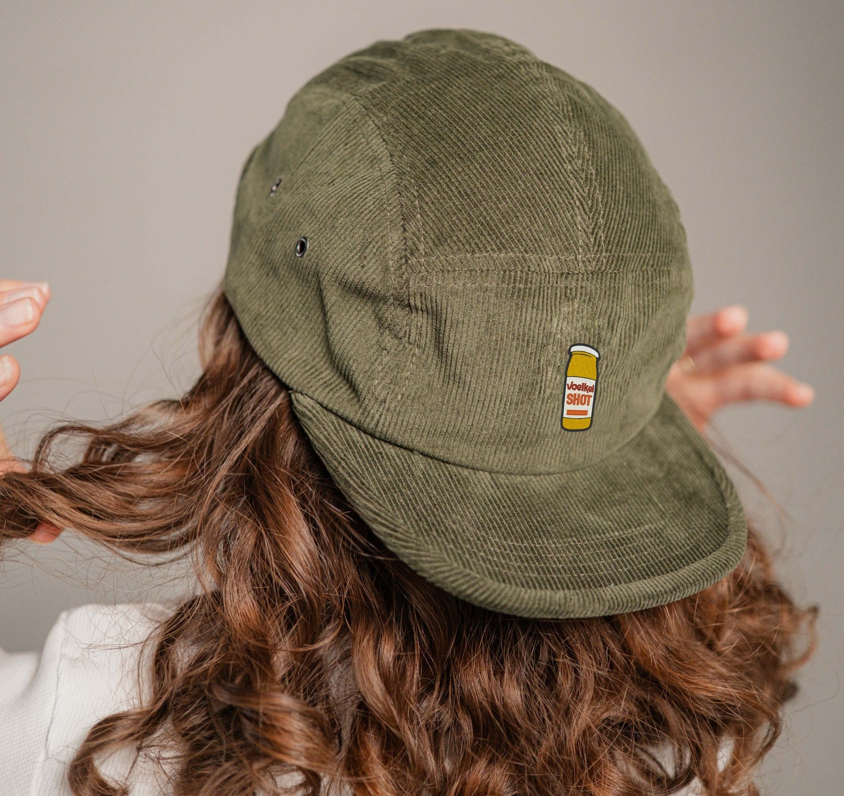 Voelkel Camper-Cap dunkelgrun Cord Camper Cap