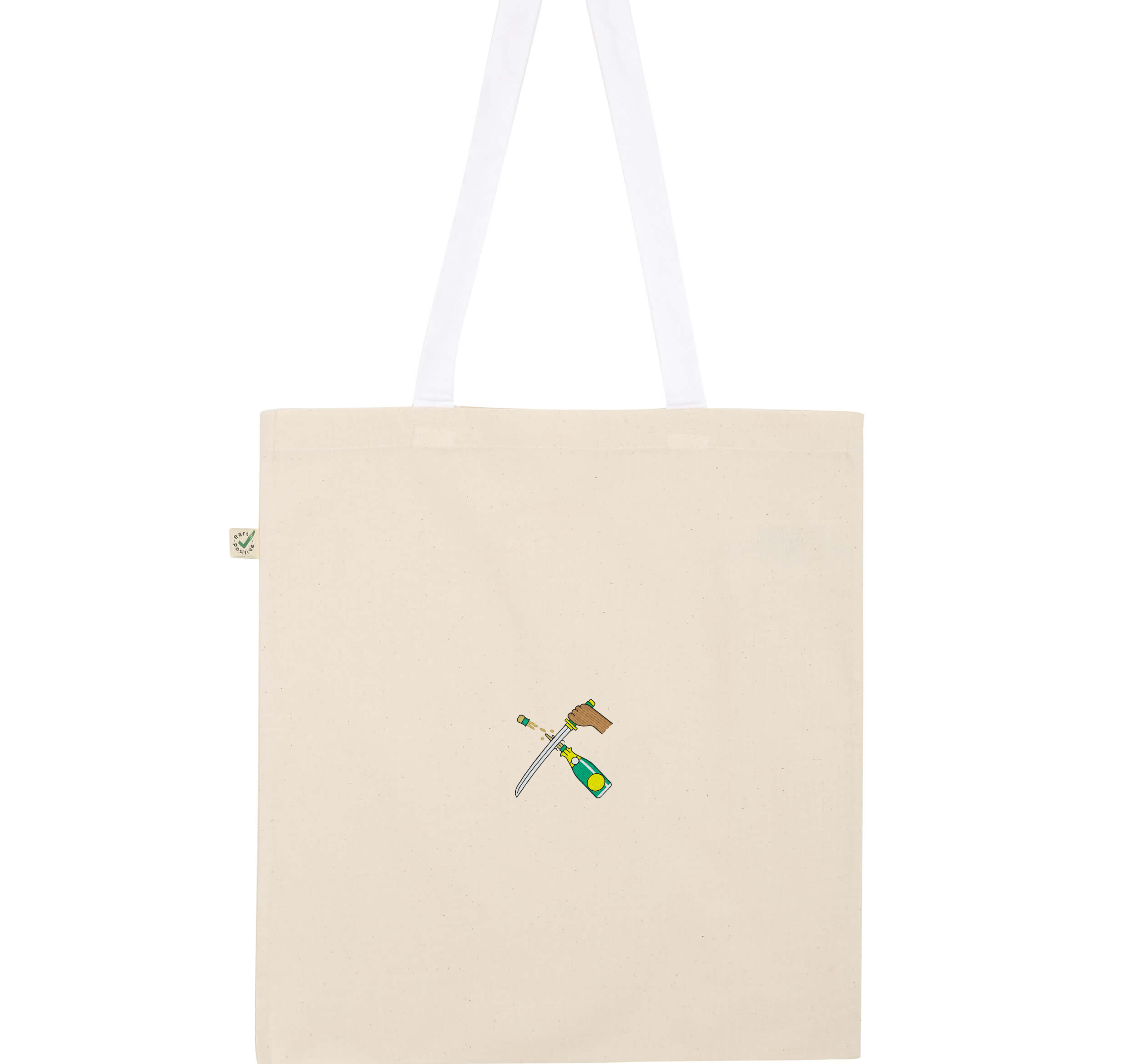 Champagnersäbel | Bestickte Bio Baumwoll Tasche