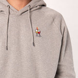 Wein Duett | Bestickter Bio-Baumwoll Männer Hoodie