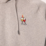 Wein Duett | Bestickter Bio-Baumwoll Männer Hoodie