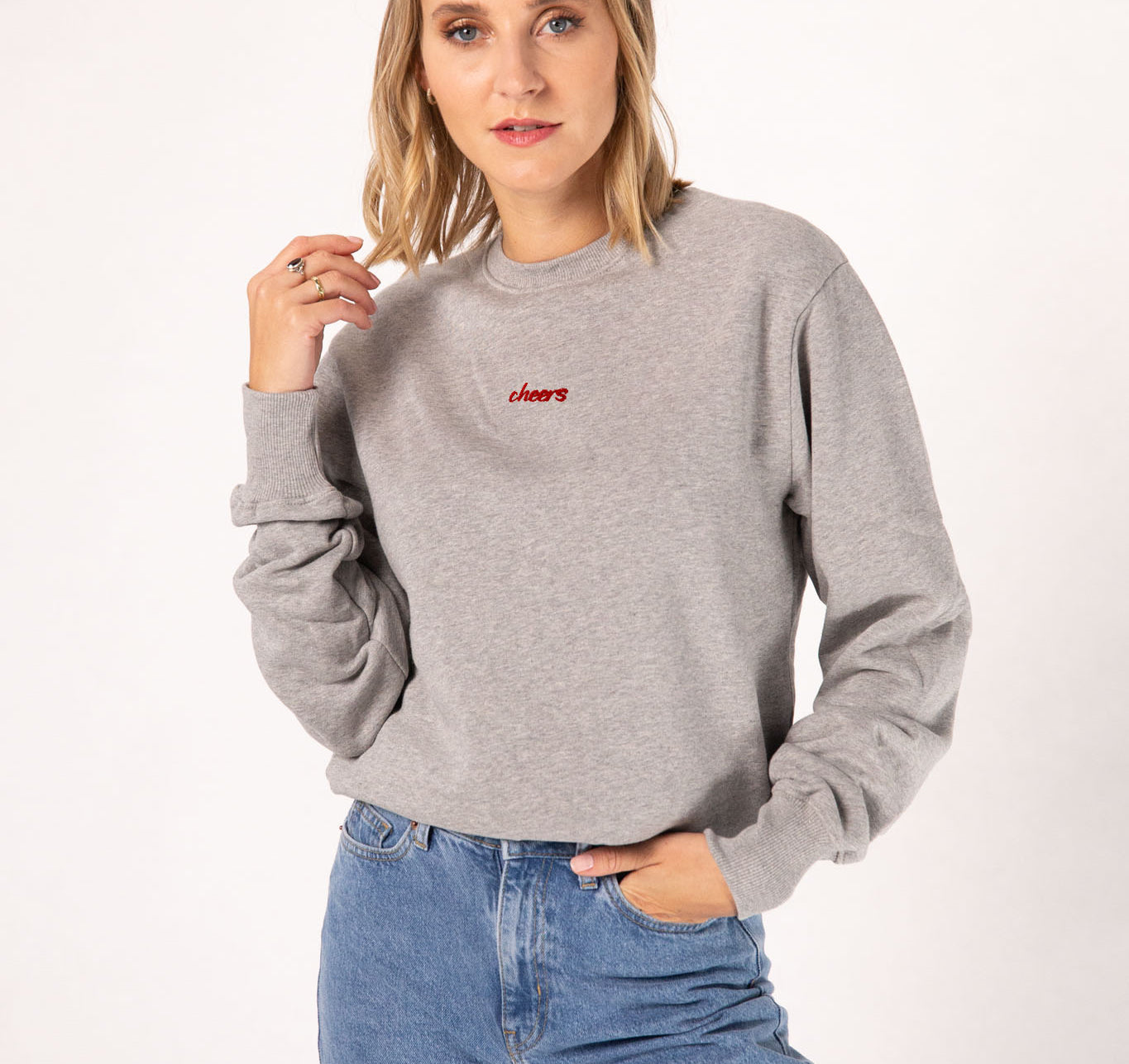 Cheers Collection | Bestickter Bio-Baumwoll Frauen Pullover
