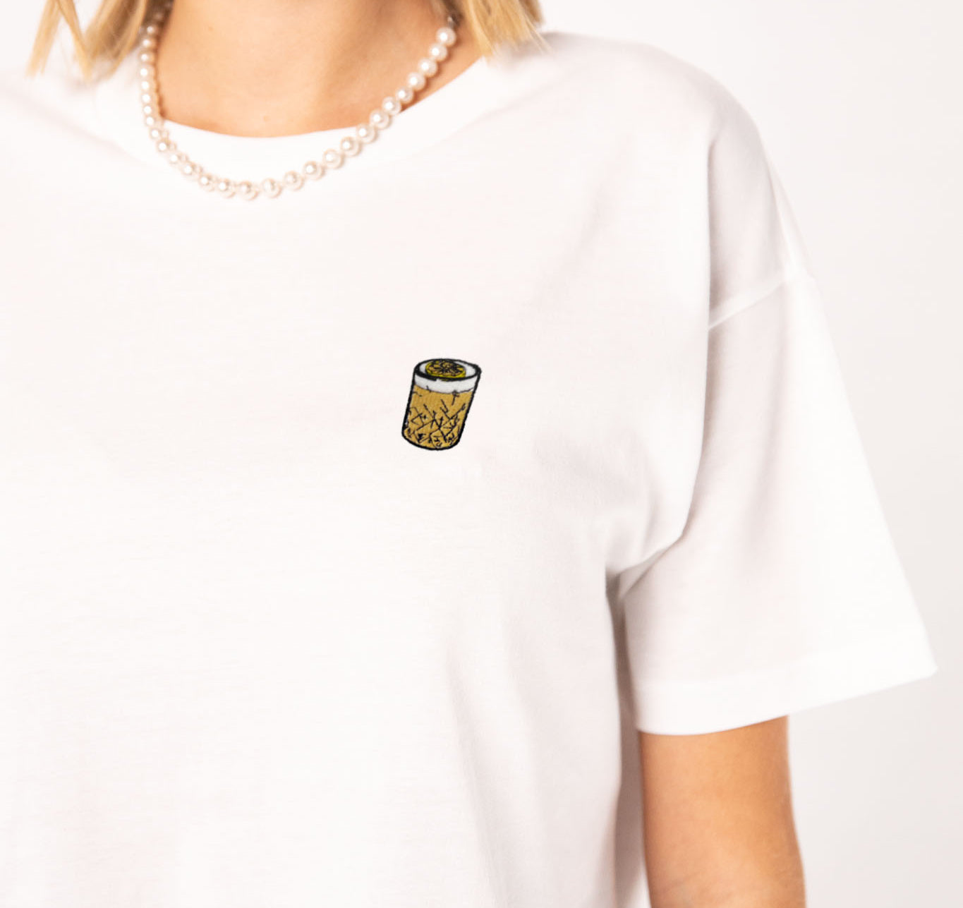 Whisky Sour | Besticktes Bio Baumwoll Cropped T-Shirt