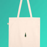 Champagner | Bestickte Bio Baumwoll Tasche