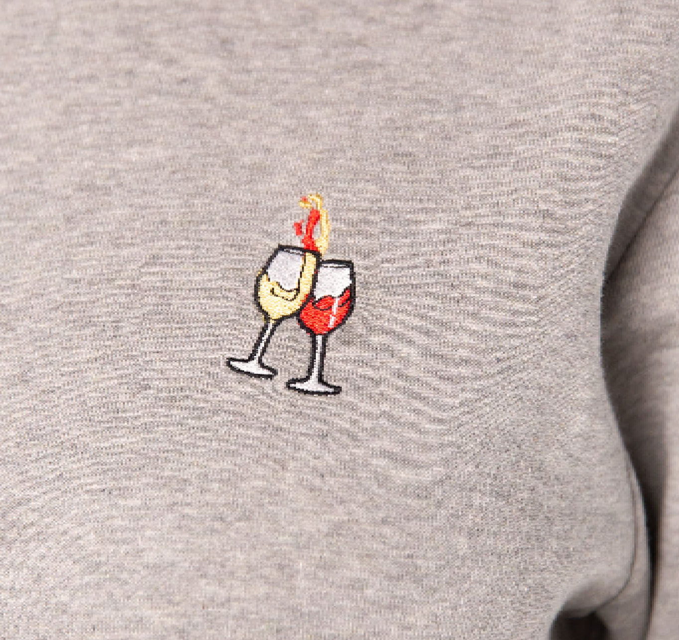 Wein Duett | Bestickter Bio-Baumwoll Unisex Pullover